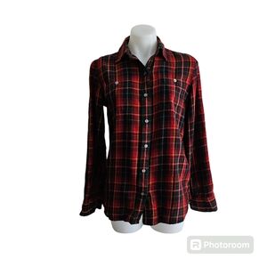 LRL Lauren Jeans Co Ralph Lauren Red Plaid Button Down Shirt Size M